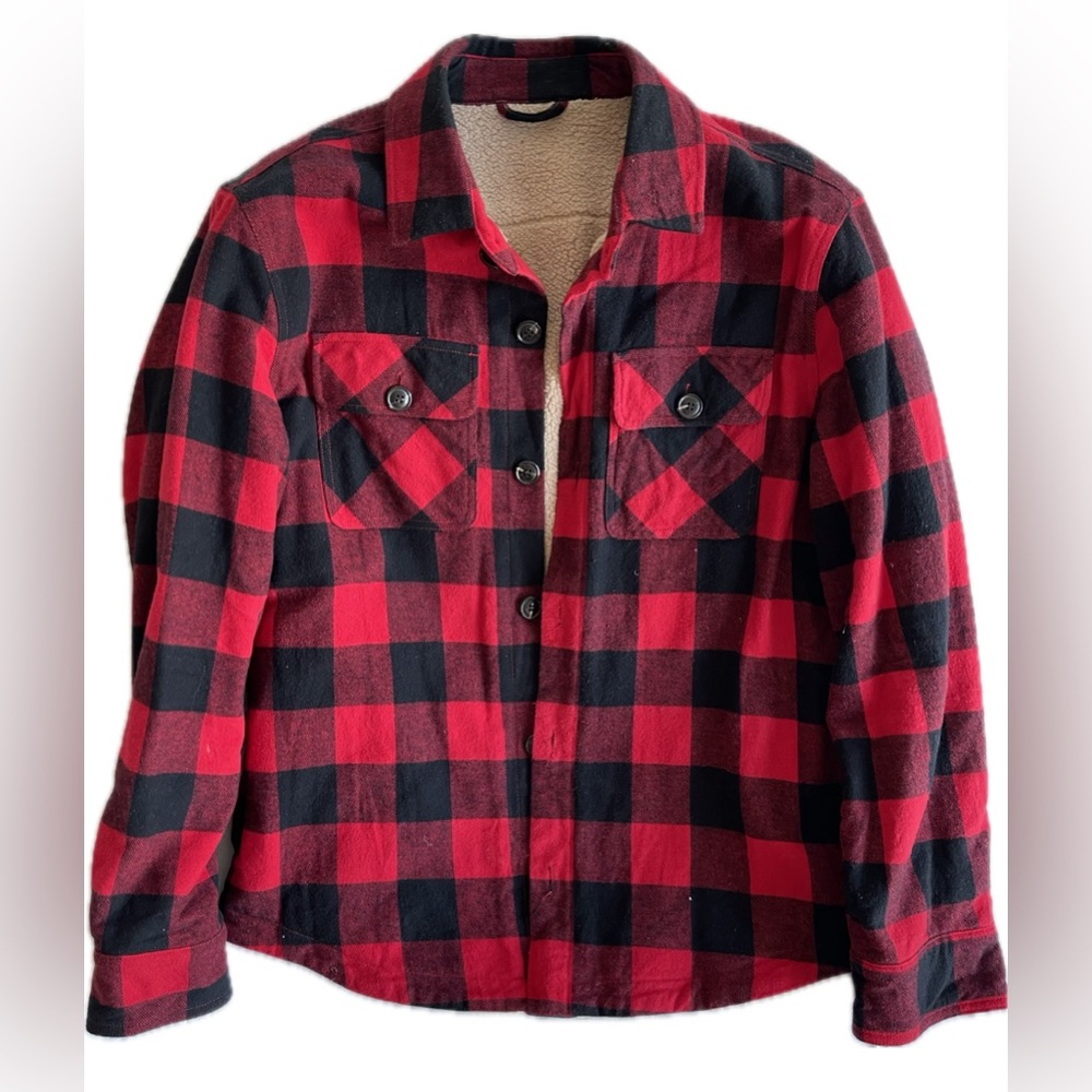 Traditional Buffalo Check Sherpa Lined Shacket
